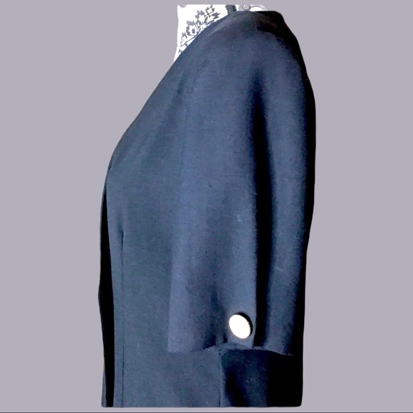 VINTAGE 60s Union Label dress sz M/L ILgwu black VTG faux wrap midi Henry Lee - Picture 4 of 11